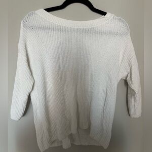 White Express 3/4 Length Sweater, size Medium
